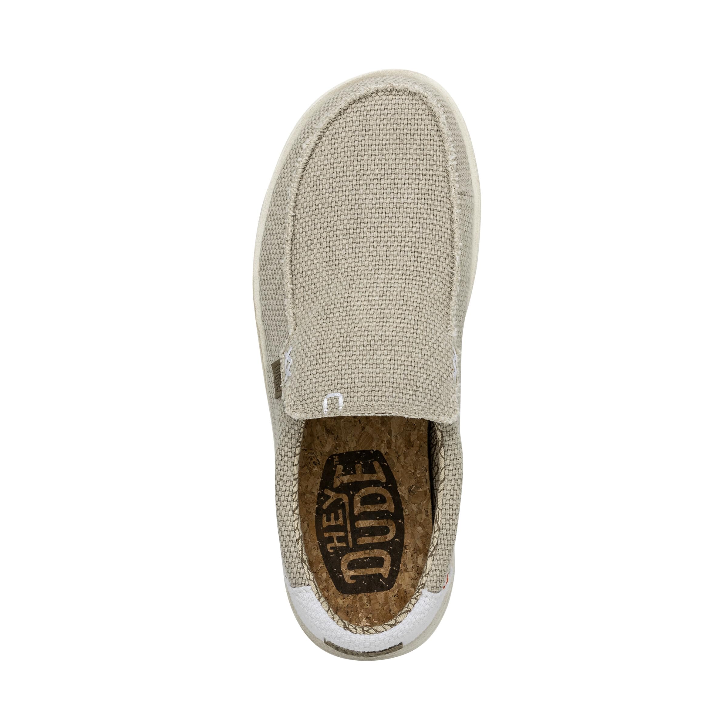 HEYDUDE Men's Mikka Braided Off White Size 11| Men's Loafers | Men's Slip On Shoes | Comfortable & Light-Weight