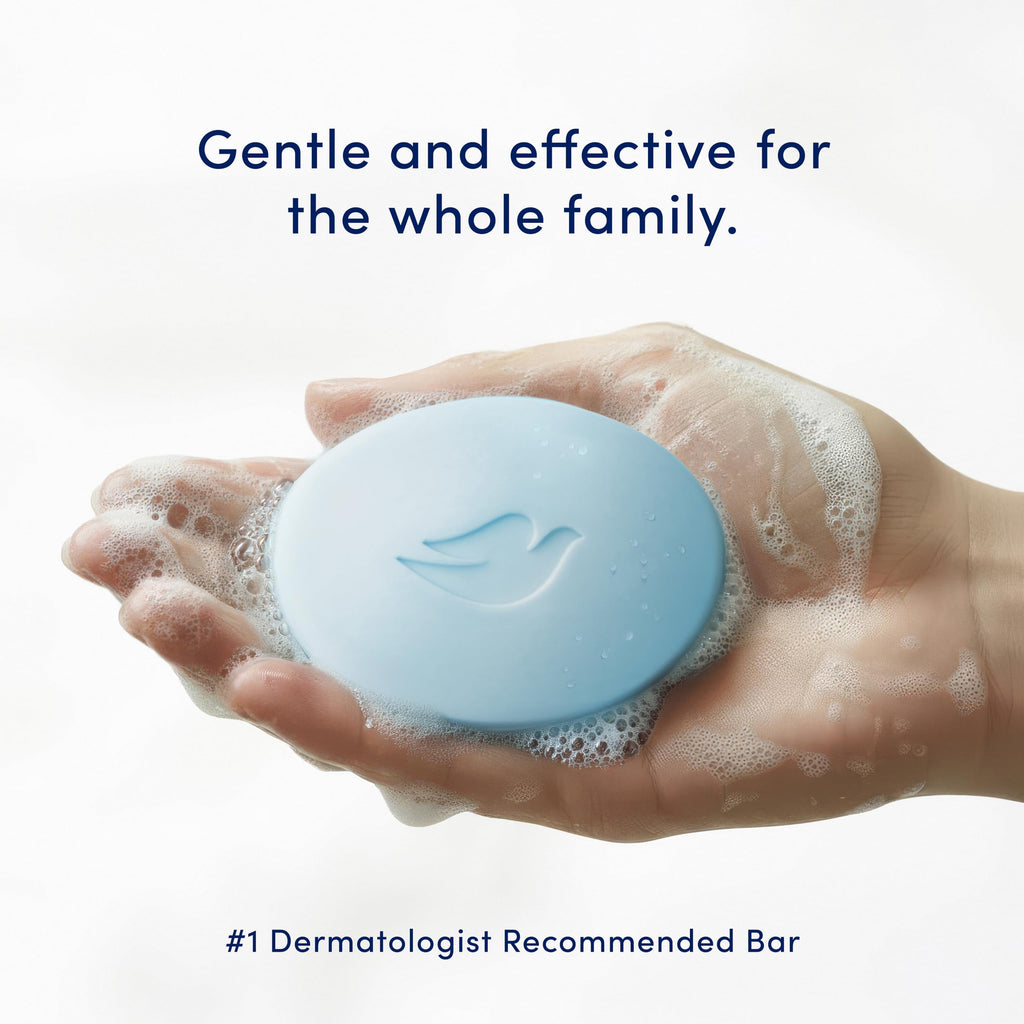 Dove Beauty Bar Soap Antibacterial Care 6 Count For Clean, Moisturized Skin, Removes Bacteria 3.75 oz