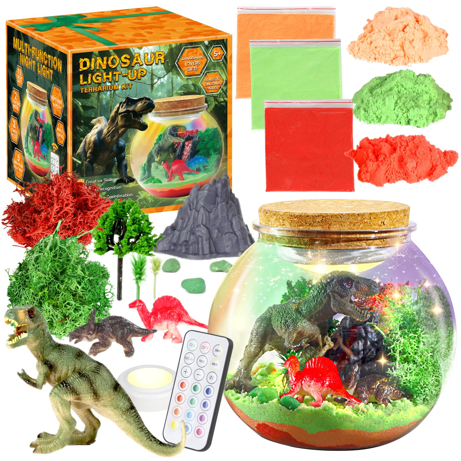 Dinosaur Activities Toys-Dinosaur Terrarium Craft Kits for Boys-Birthday Gifts for Kids Age 4 5 6 7 8 Years Old