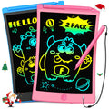 TEKFUN Kids Toys, 2Pcs LCD Writing Tablet with 4 Stylus, 8.5in Erasable Doodle Board Mess Free Drawing Pad for Kids, Car Trip Educational Toys Birthday for 3 4 5 6 7 Girls Boys