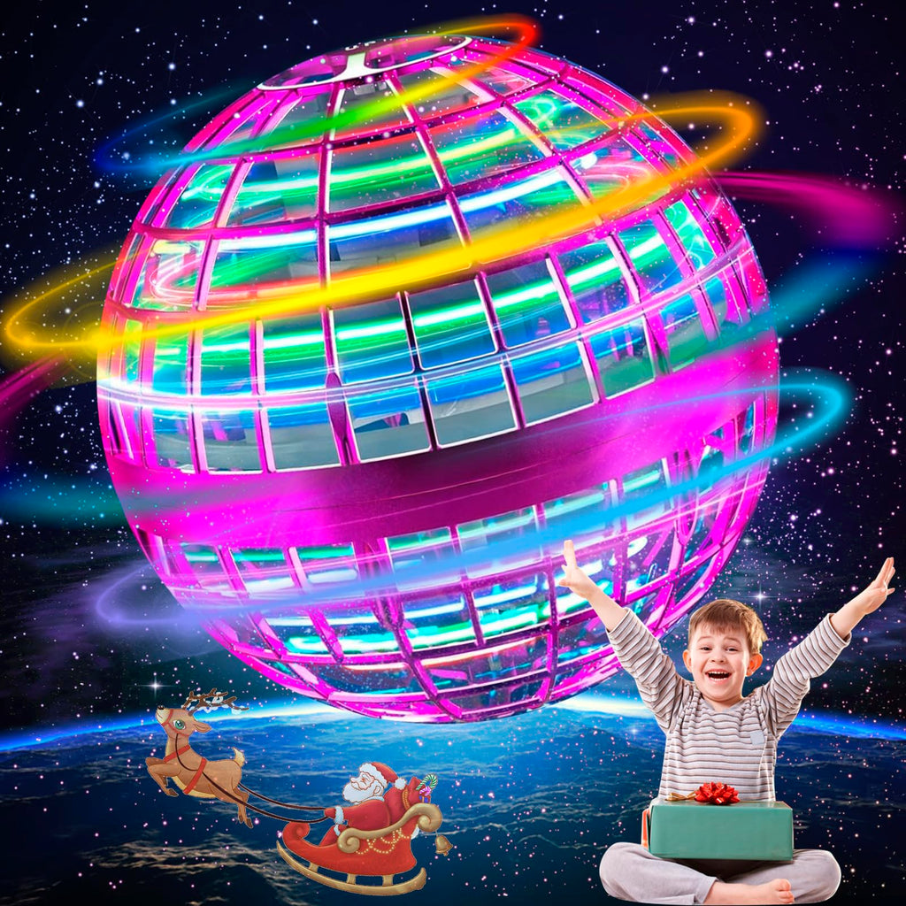 SUMMERLANGUAGE Flying Orb Ball Toy - 2025 Upgraded Magic Flying Orb Toy with LED Light 360°Rotating, Boomerang Flying Toys Indoor Outdoor Fun Games, for 6 7 8 9 10 12+ Year Old Kids Boys Girls Adults