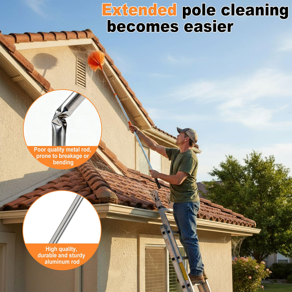 Lemosyu 3-in-1 Window Cleaner Tool with Rotating Head,67" Window Squeegee with Extension Pole, Window Cleaning Squeegee Kit for Indoor & Outdoor High Windows and Car Glass