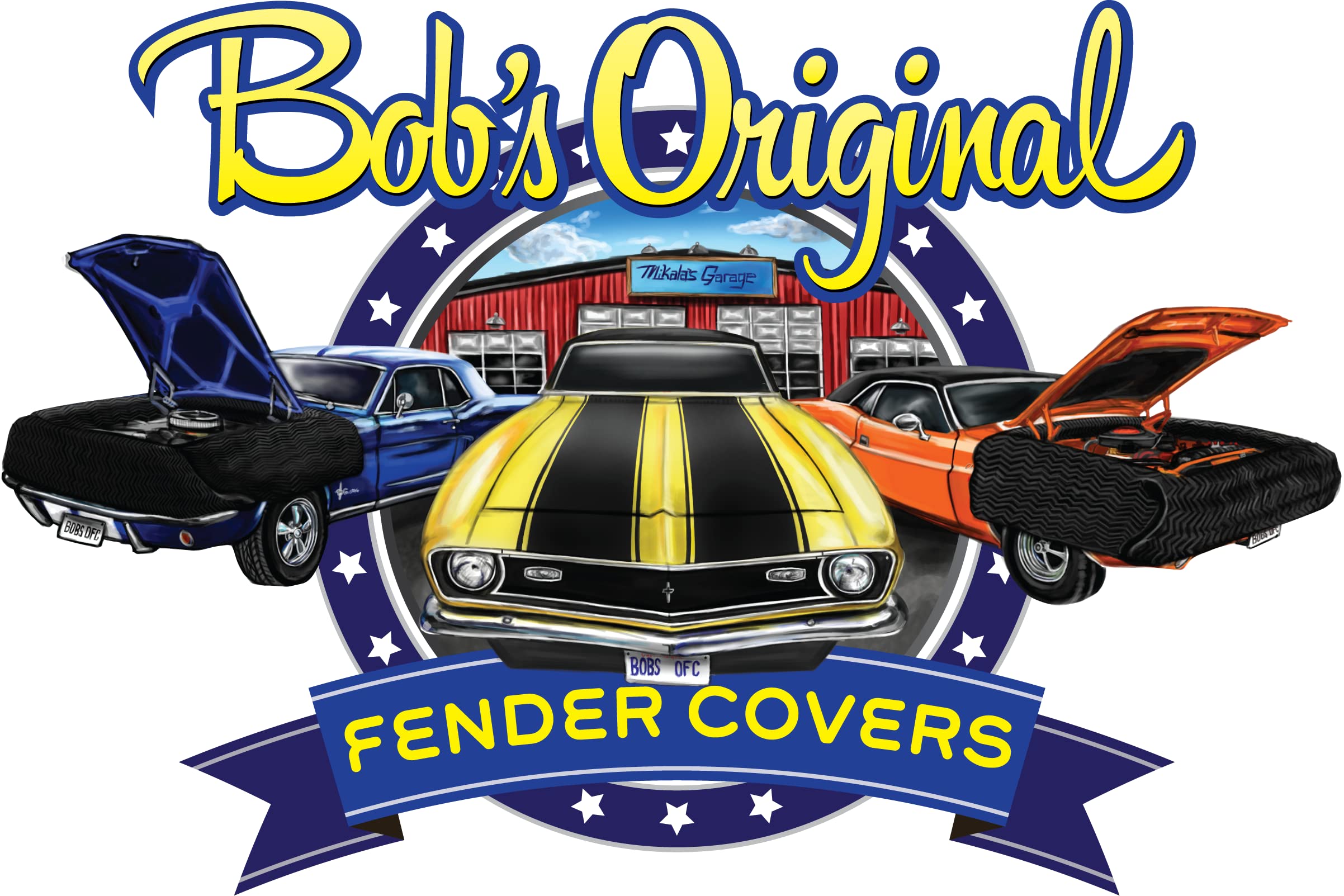 Bob's Original Fender Cover - Complete Engine Compartment Coverage - Fender Covers for Mechanics - Adjustable, Thick and Soft, Fits Multiple Vehicles