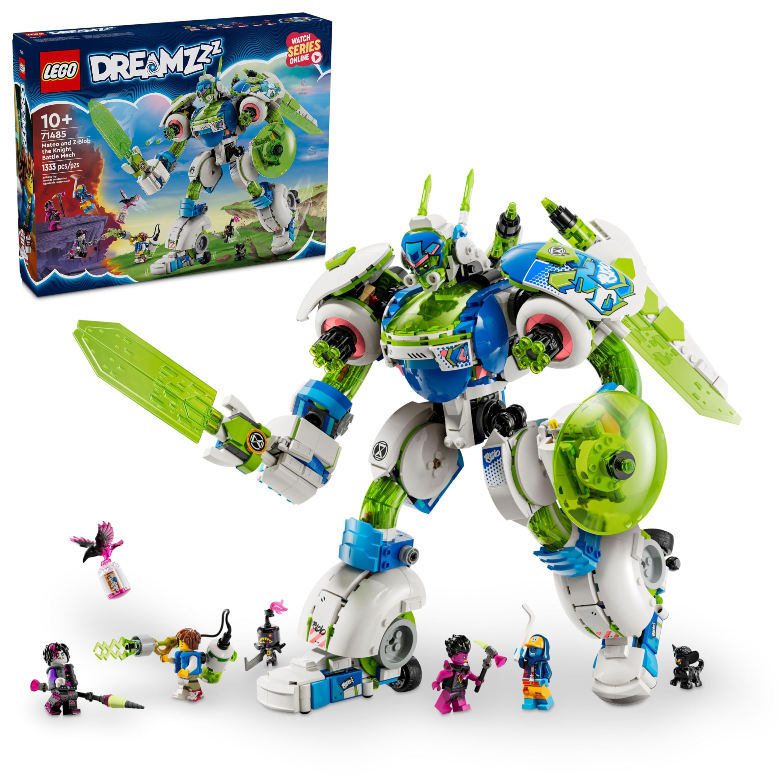 LEGO Dreamzzz Mateo and Z-Blob The Knight Battle Mech Building Toys Set - Spaceship & Robot Toy for Kids, Boys & Girls, Ages 10+ - Birthday Gift with 3 Building Options - 71485