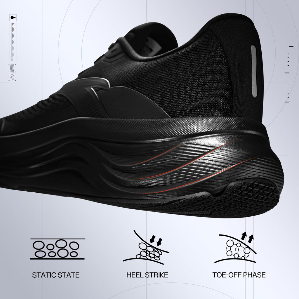 ANTA Men’s PG7 Running Shoes Cushioning Comfortable Breathable Athletic Workout Gym Cross Trainer Sports Sneakers, Black, 10.5