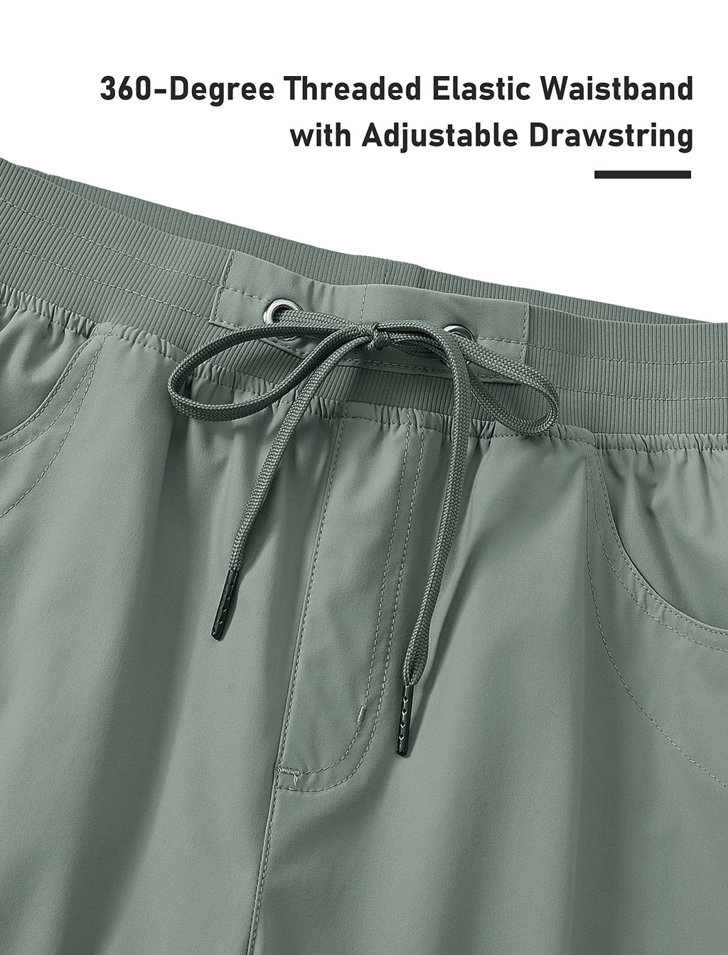 MoFiz Capri Pants for Women Capri Cargo Pants for Women Quick Dry Lightweight Outdoor Casual Gray Green XXX-Large
