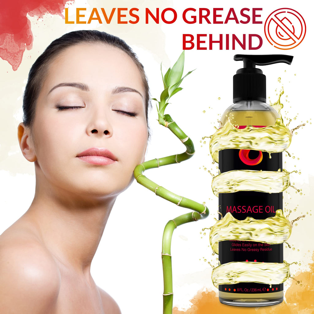 Body Massage Oil: Massage Oil for Massage Therapy, Premium Massaging Oil-Lush Vanilla Scent with Jojoba & Coconut, Therapeutic Oil 1Bottle, 8 fl oz