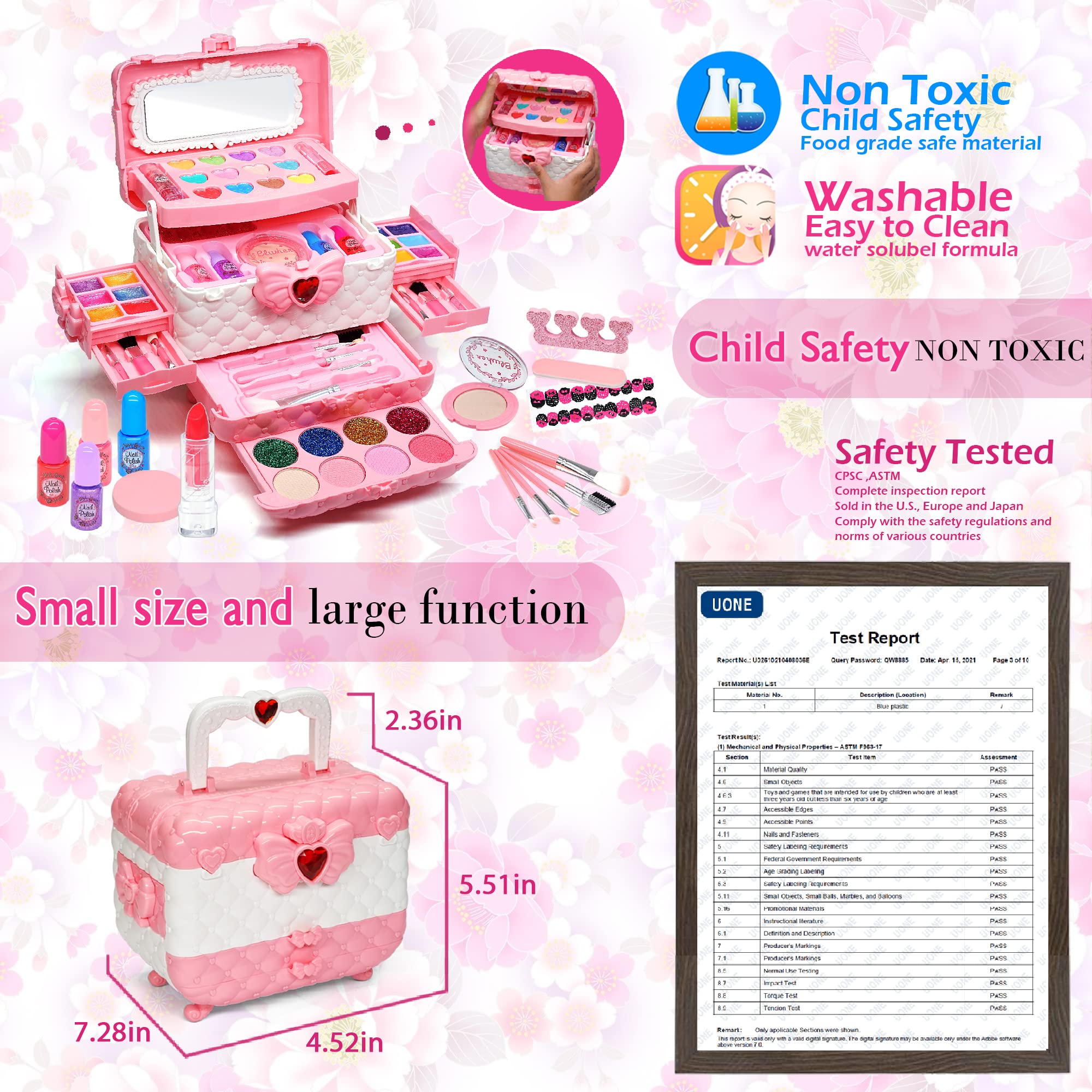 Kids Makeup Sets for Girls - Kids Makeup Sets for Girls 5-8, Maquillaje para Niñas, Play Make Up Kit, Best Toys for Little Girl,Princess Toddler Kid Stuff, Ages 3456789 10 Year Old Girl Birthday Gifts