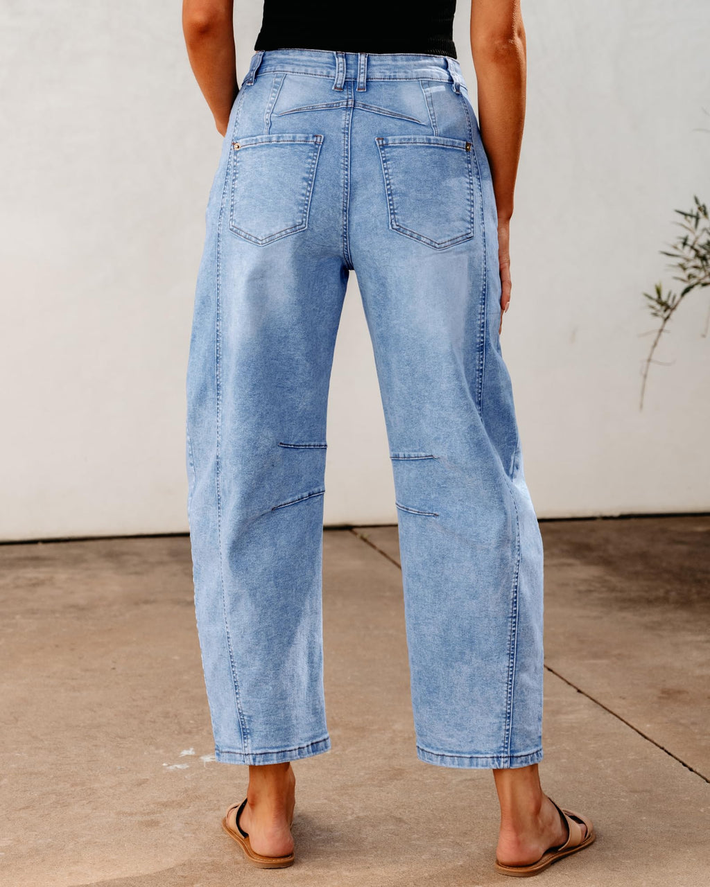 GRAPENT Barrel Jeans Womens Stretch Cute Jeans for Women High Waisted Baggy Jean Pants Tummy Control Jean Trousers High Waist Womens Wide Leg Denim Pants Color Roadnight Blue X-Large Size 16 Size 18