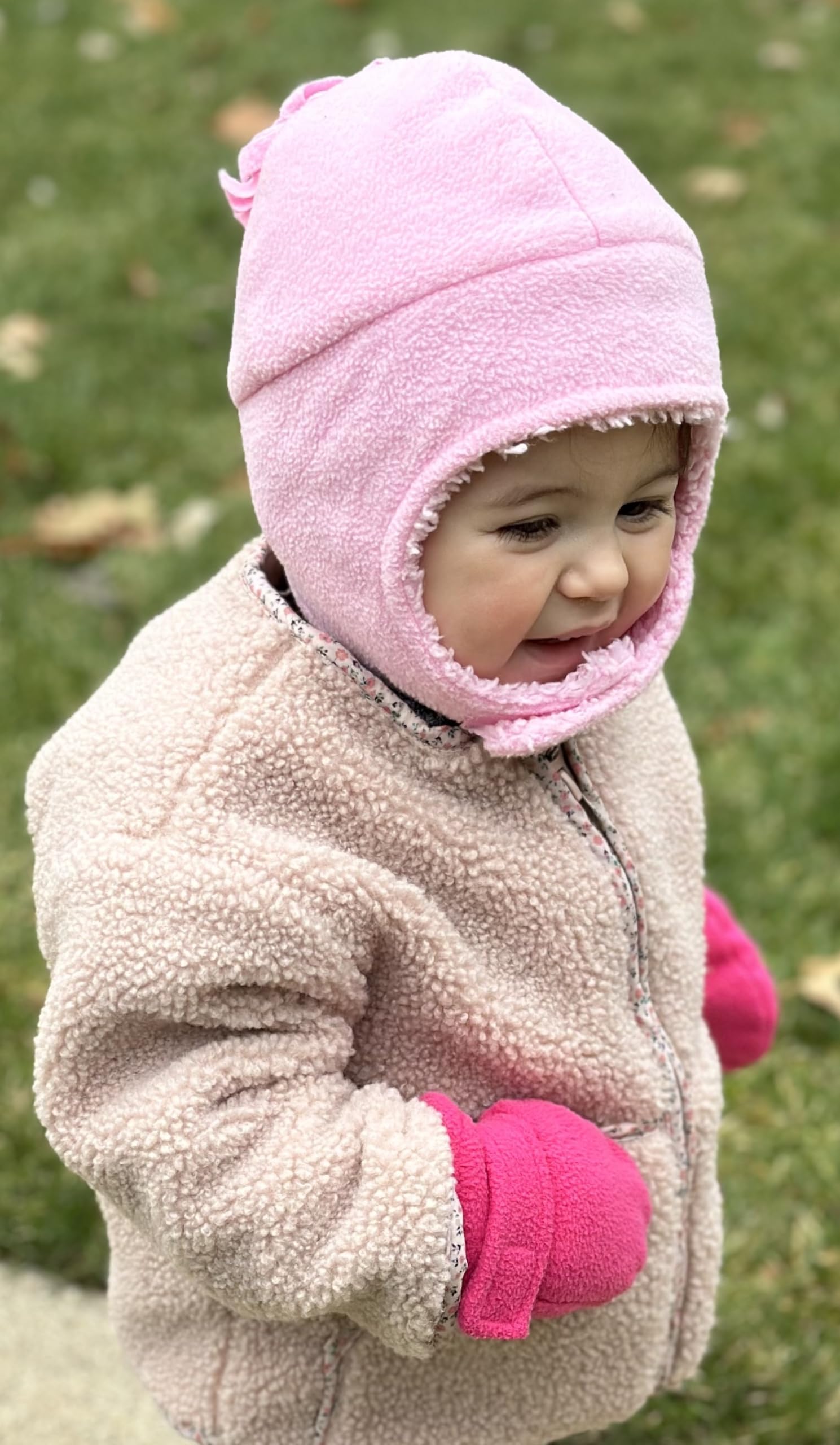 N'Ice Caps Baby Toddler Mittens Kids 2 Pairs Fleece Gloves Winter Warm Sherpa Lined Pack (Pink/Fuchsia Pack - Infant No Thumbs, 6-18 Months)