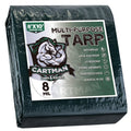 CARTMAN Finished Size 8x10 Feet Waterproof Green Tarp 8 Mil Thick, Multipurpose Protective Cover for Emergency Rain Shelter Camping Tarpaulin