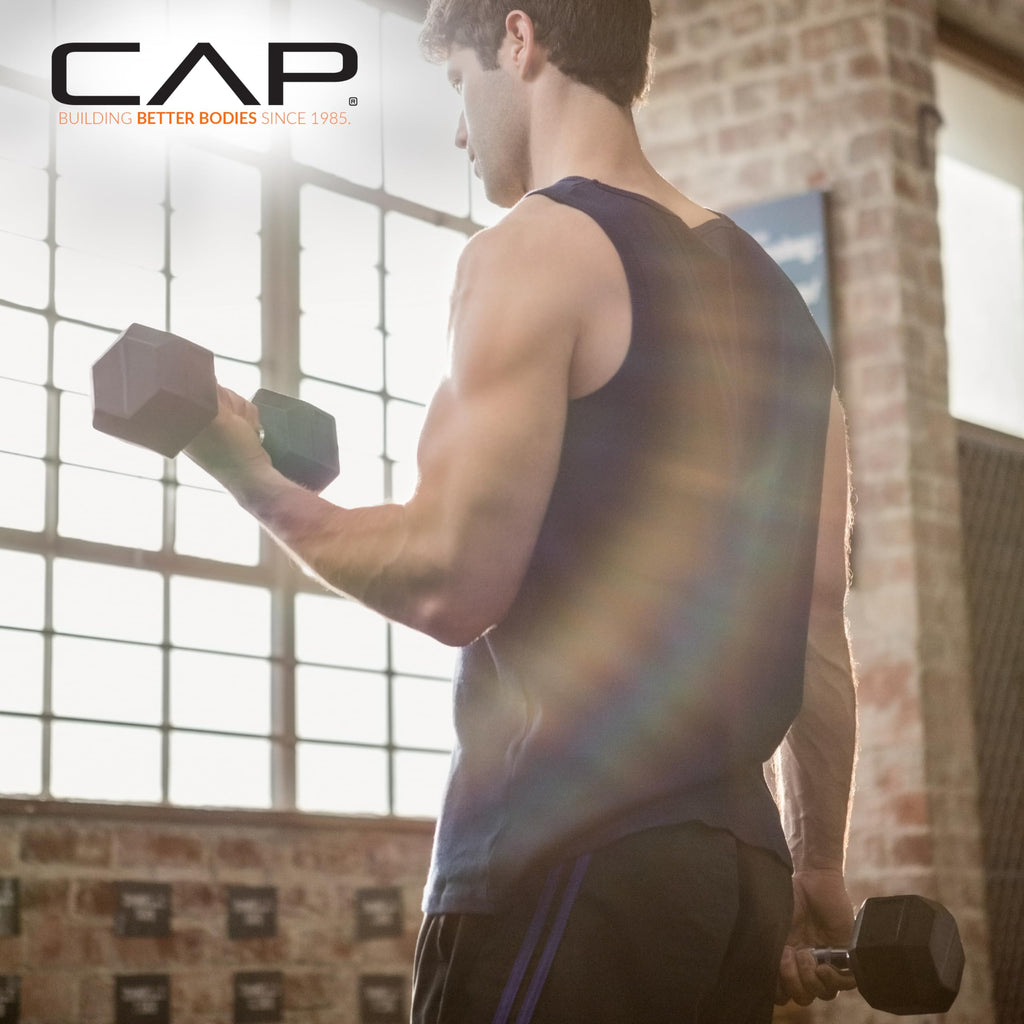 CAP Barbell 50lb Set of Coated Hex Dumbbells, 5lbx2 and 20lbx2