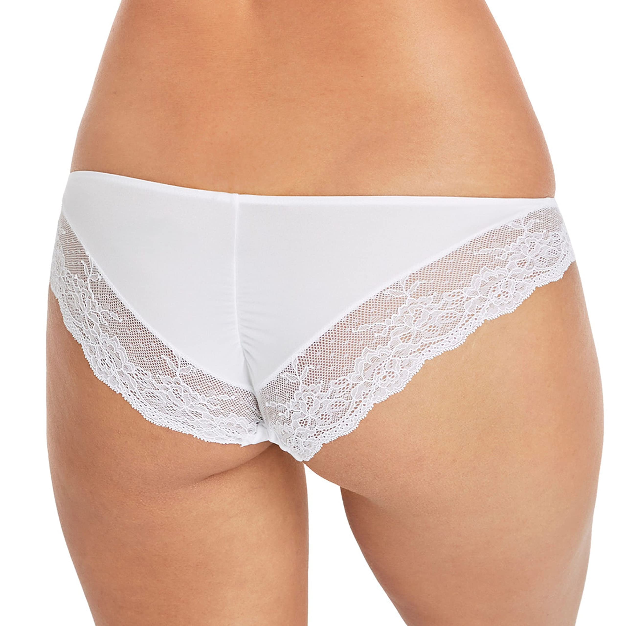 Maidenform Womens Tanga Panty Pack, Lace Back Underwear, Cheeky Panties For Bikini Style, Black Navy Blossom/Evening Blush/White, Small US