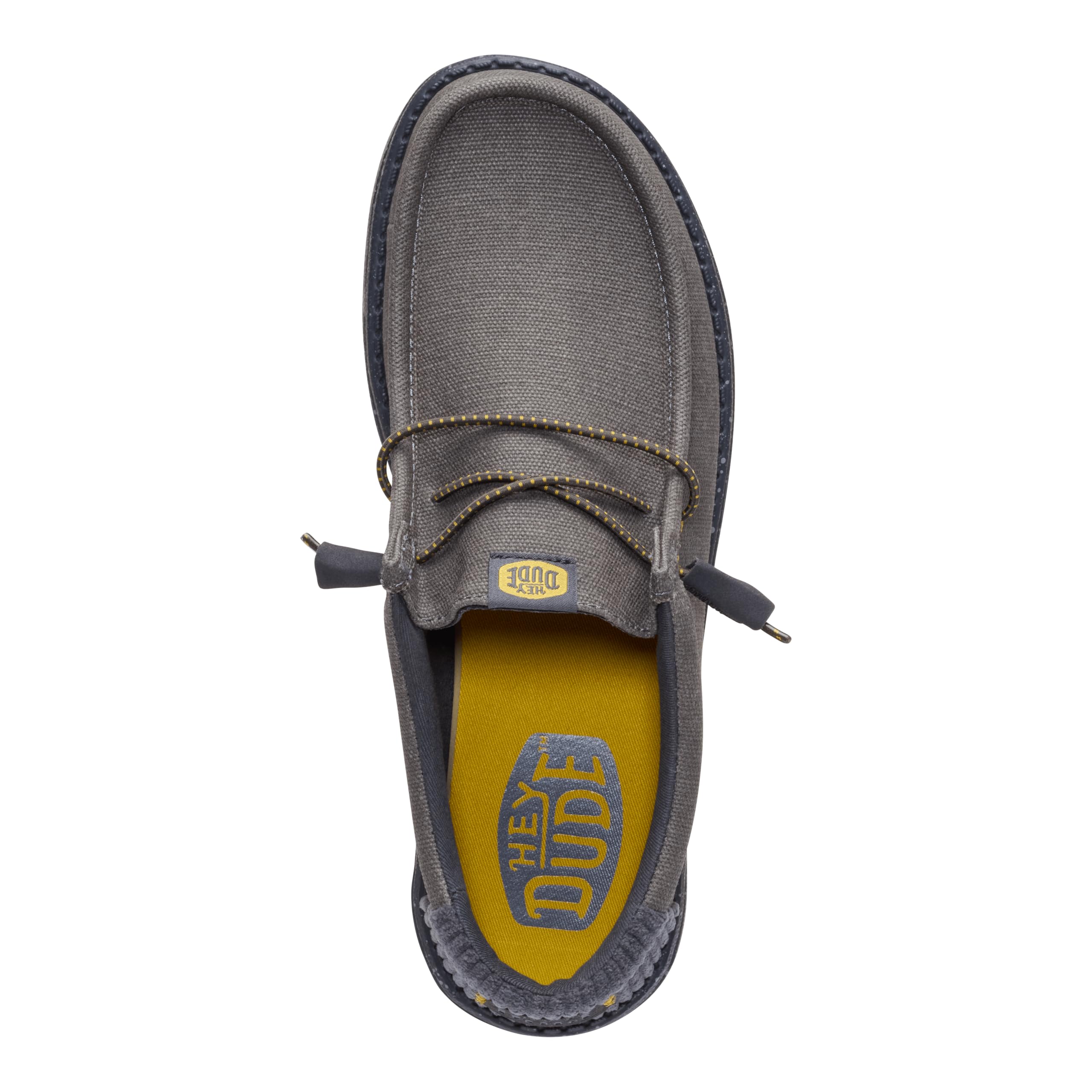 HEYDUDE Wally Waxed Casual Dark Grey Size 8, Men’s Shoes, Slip-on Loafers, Comfortable & Light-Weight