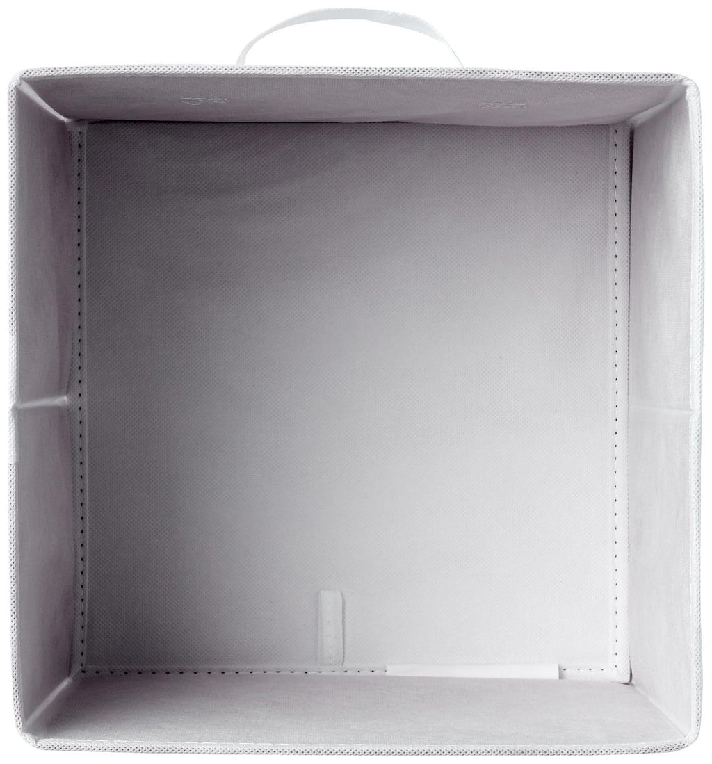 Amazon Basics Collapsible Fabric Storage Cubes Organizer with Handles, Sturdy, White, 10.5-x-10.5-x-11-inch, Pack of 6