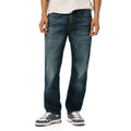 Buffalo David Bitton Men's Relaxed Straight Leg Driven Jean, Crinkled Mid Blue, 32W x 34L