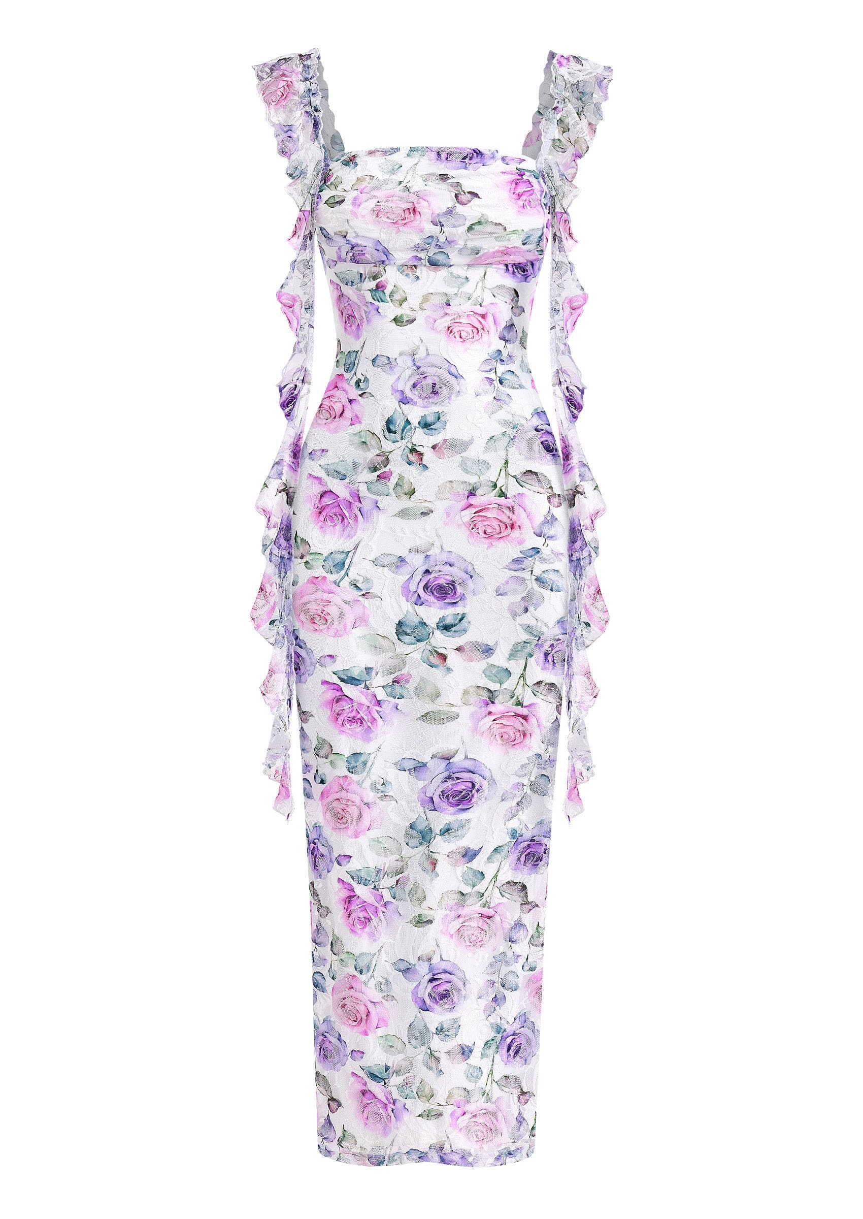 PRETTYGARDEN Womens Spring Formal Dress 2026 Summer Elegant Sleeveless Floral Lace Cocktail Wedding Guest Maxi Long Dresses(Floral Purple,XX-Large)