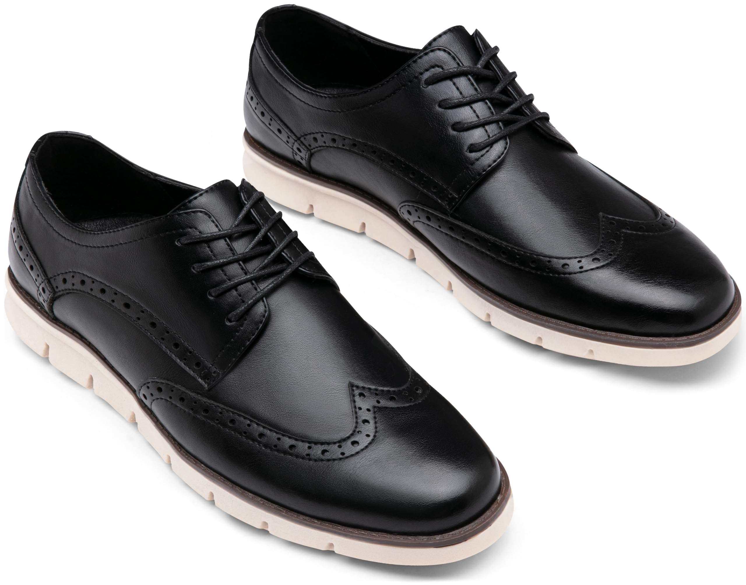 Jousen Mens Casual Shoes Brogue Simple Comfortable Casual Dress Shoes for Men(AMY9009B Black 9.5)