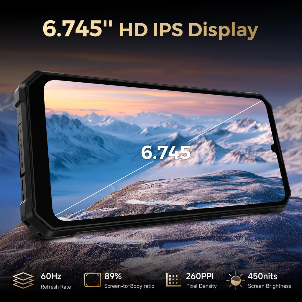 FOSSIBOT F109S Rugged Phone Unlocked,24GB+256GB/2TB,10600mAh Battery Phones, Android 15 Rugged Smartphone,Dual Display 6.745'' HD+1.32'' Cell Phone,50MP+16MP+5MP Camera,Dual SIM 4G Phone