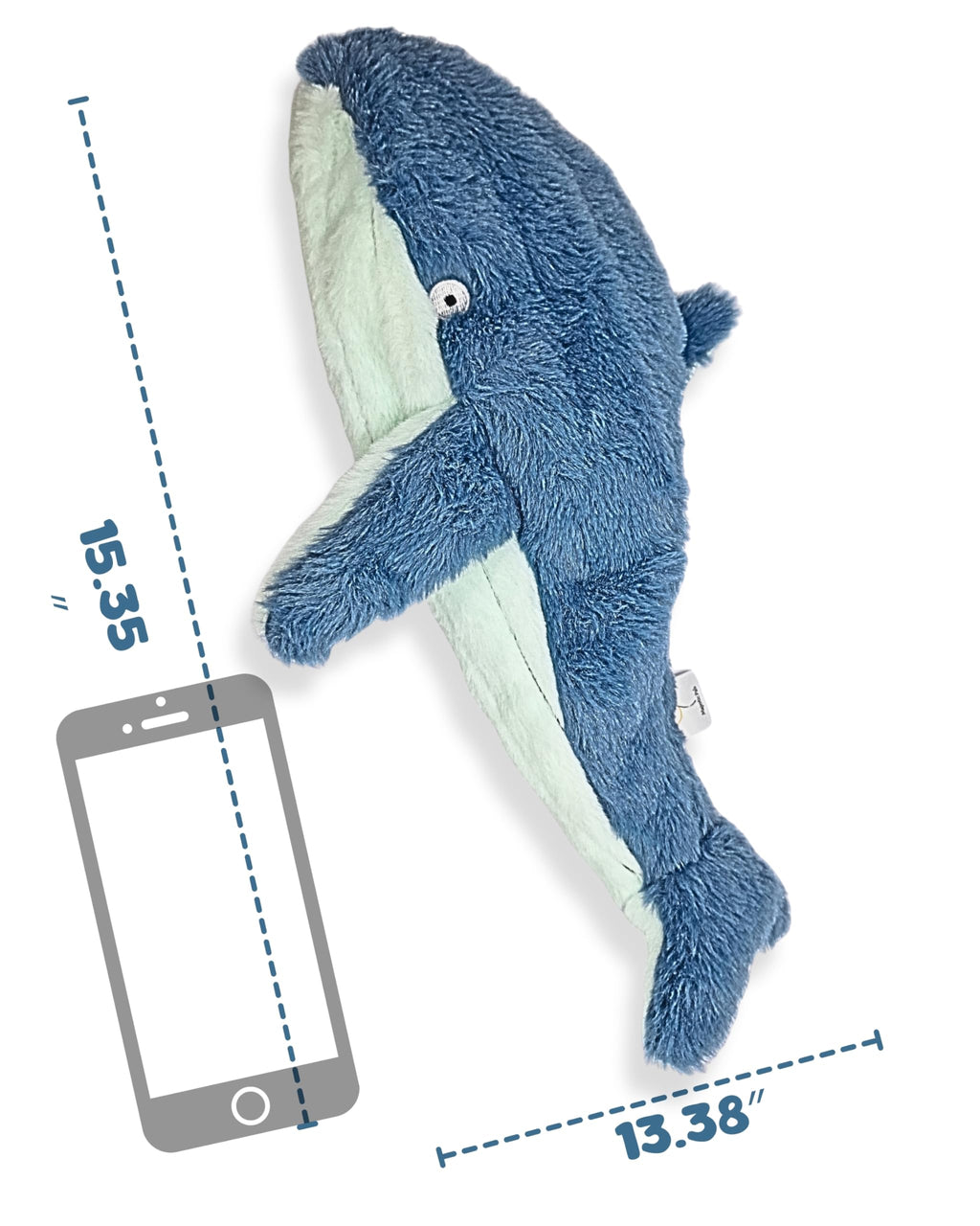 Crinkle Dog Toy – No stuffing Squeaky Dog Toy for Small, Medium & Large Breeds, Interactive Tough Toy Set - Ideal for Chewing, Teething & Fetch, Durable Pet-Safe Materials - Soft Blue Plush, Large