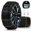 Auto Tightening Snow Chains for Cars, SUVs & Pickup Trucks – 1-Min Quick-Fit Auto Installation, Reusable Universal Emergency Traction Tire Chains – Set of 2（ALN120）