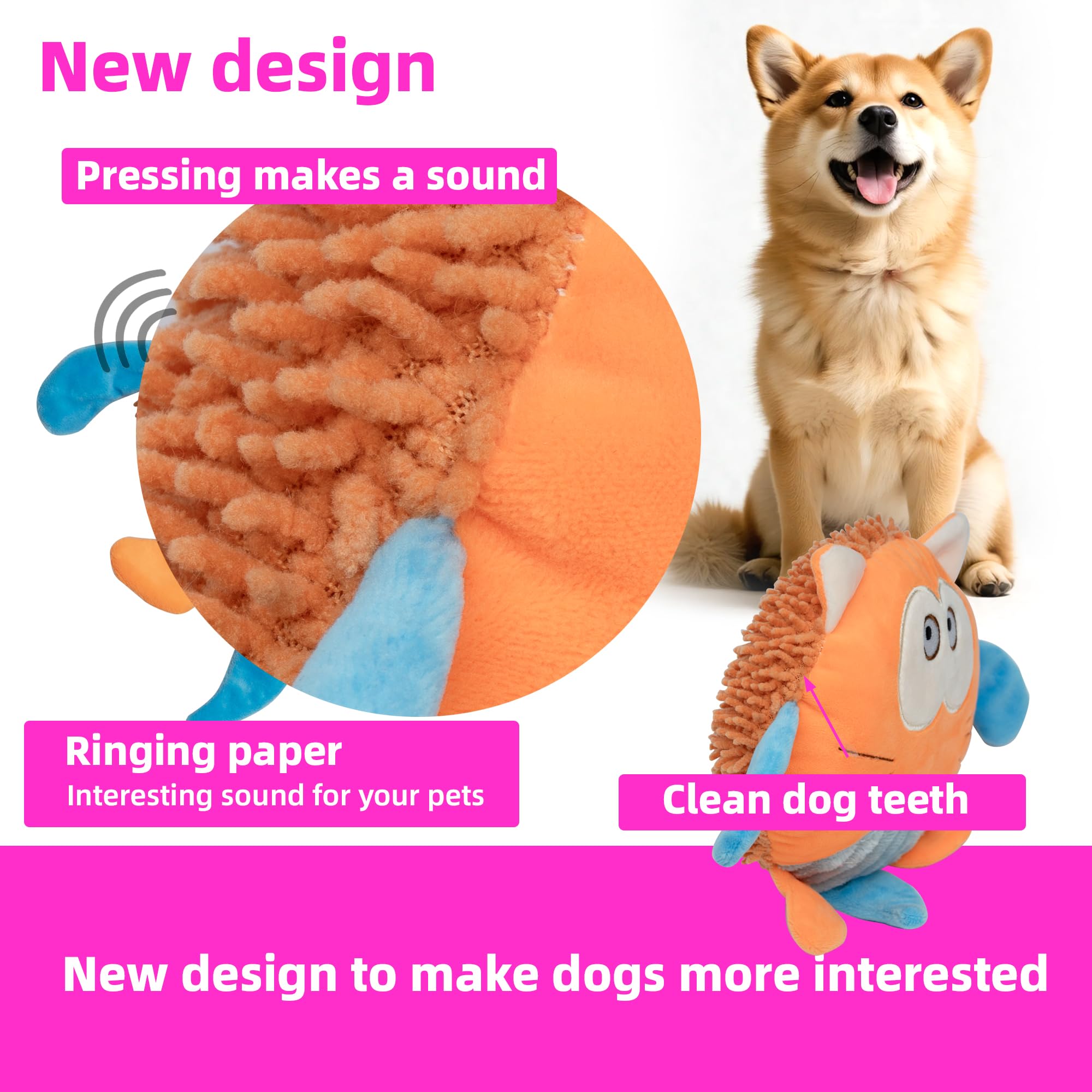 GZQKUSO 5-Pack Squeaky Dog Toys, Stuffed Plush Dog Toys with Squeak Crinkle Sounds to Keep Dogs Busy, Puppy Toys for Small, Medium, and Large Dogs