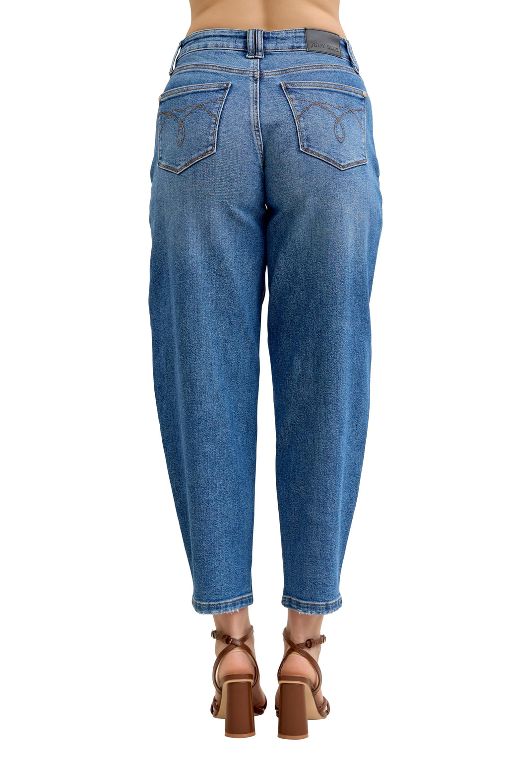 Judy Blue Womens Jeans - High Waisted Soft Barrel Stitch Thru Pocket (5, Dark Blue)