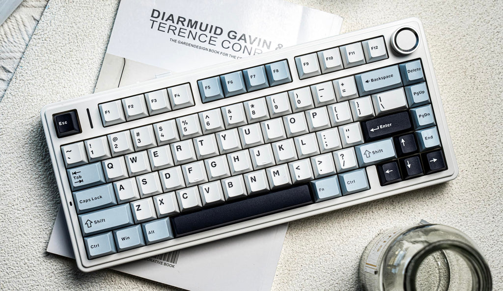 EPOMAKER x Aula F75 Gasket Mechanical Keyboard, 75% Wireless Hot Swappable Gaming Keyboard with Five-Layer Padding&Knob, BT/2.4GHz/USB-C, RGB (Light Blue, LEOBOG Reaper Switch)