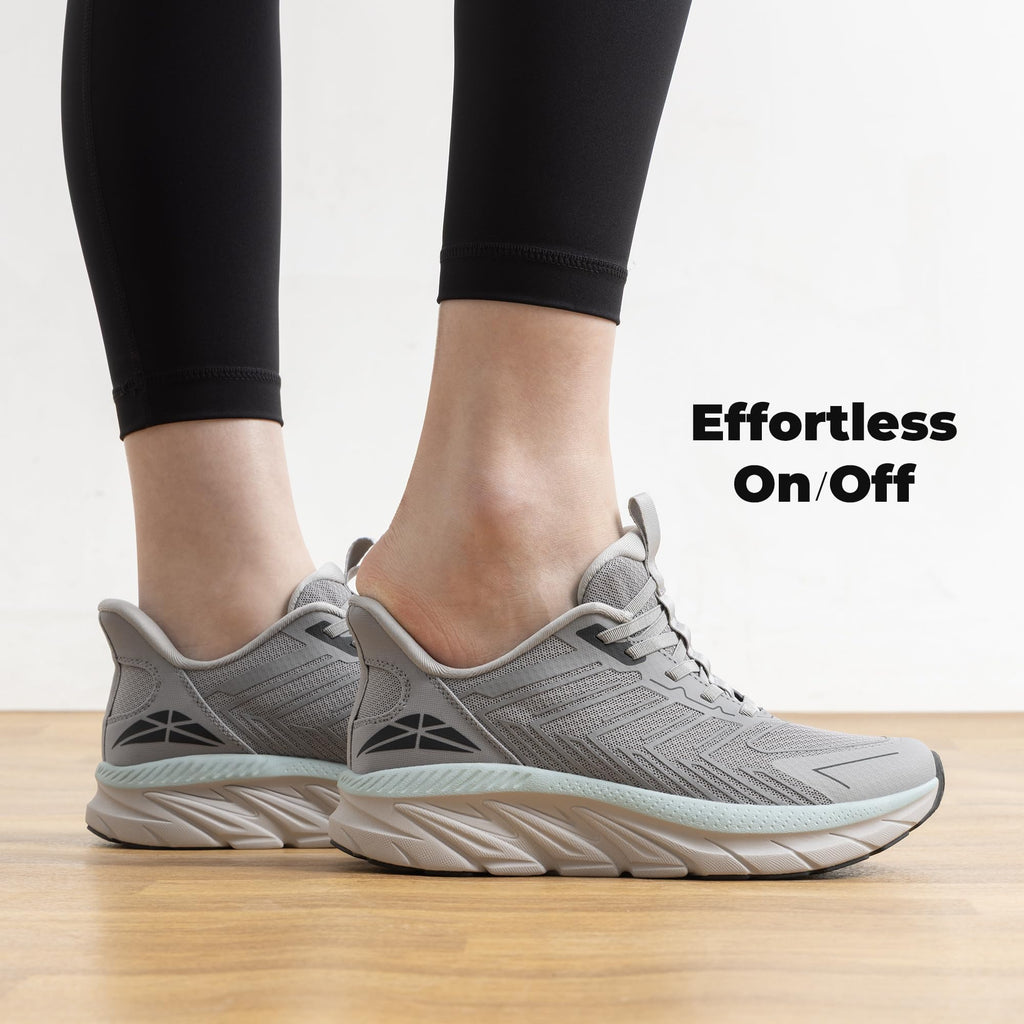 ALLSWIFIT Women's Slip On Walking Shoes Running Comfortable Tennis Breathable Non Slip Athletic Gym Workout Cross Training Fashion Sneakers,Size 8,Grey,SARR034W