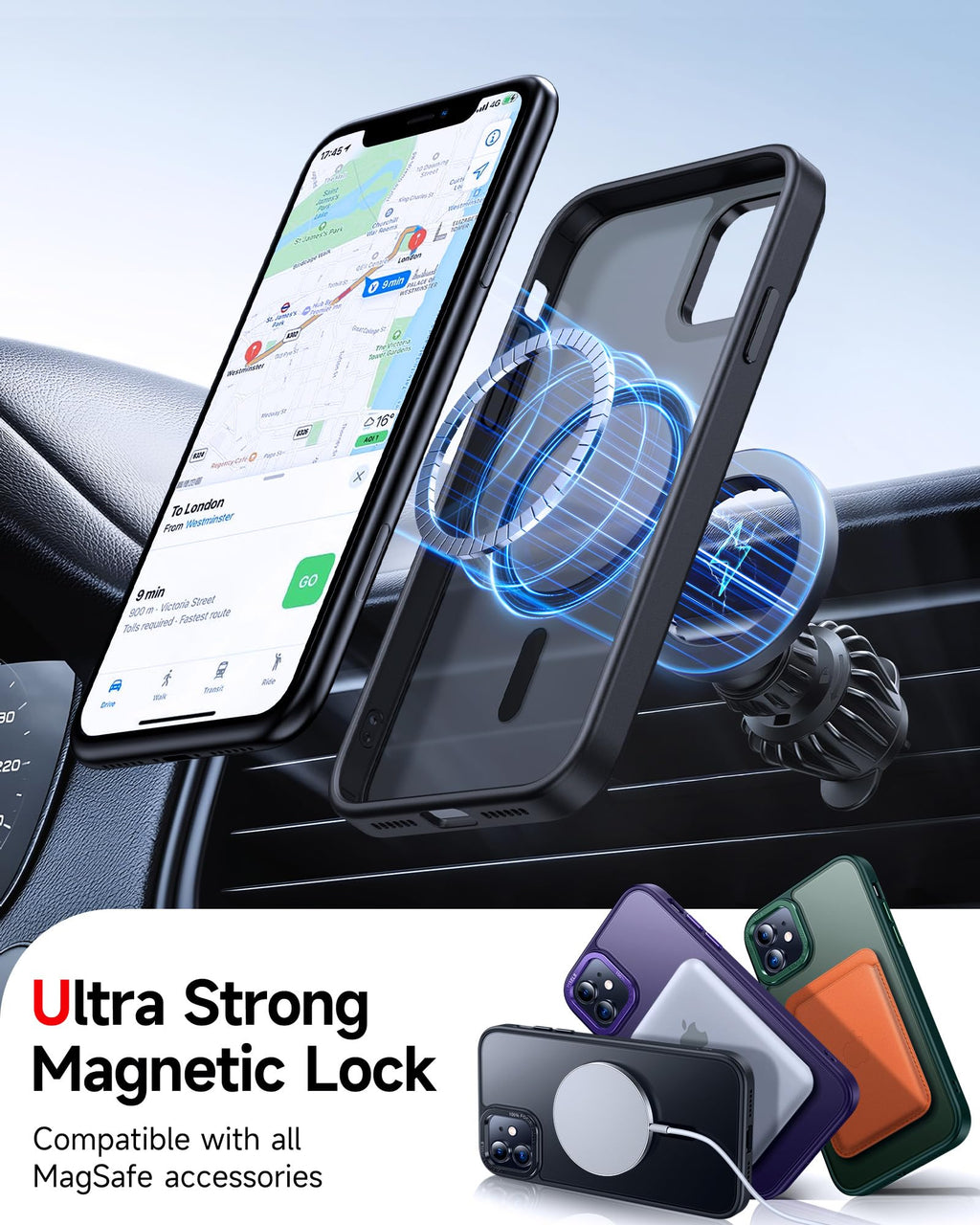 LeYi for iPhone-11 Phone Case with Screen Protector X2 + Camera Cover X2, Compatible with MagSafe Magnetic Funda para i Phone 11case Military Grade Protective Women Men Cases ipone 11, Black