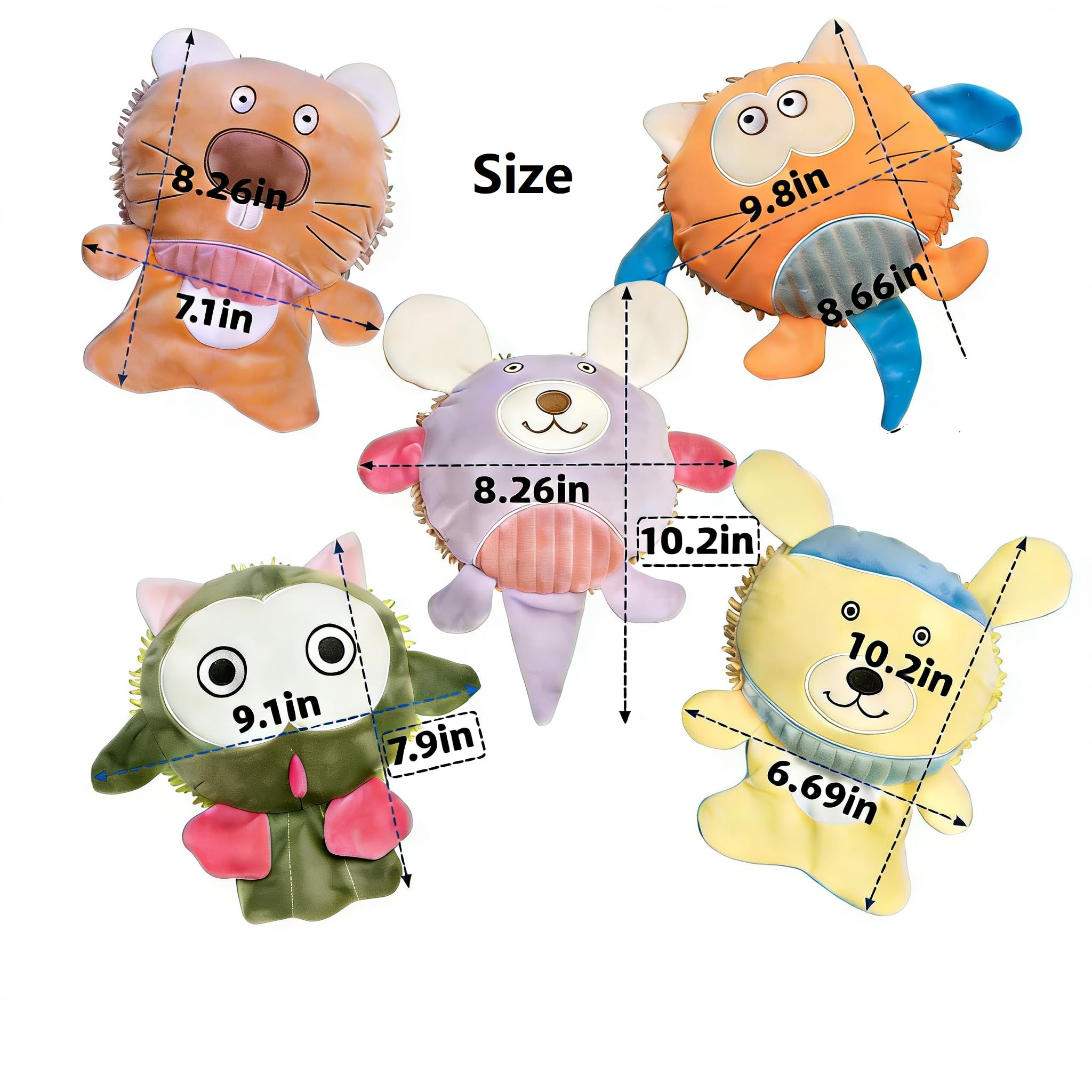 GZQKUSO 5-Pack Squeaky Dog Toys, Stuffed Plush Dog Toys with Squeak Crinkle Sounds to Keep Dogs Busy, Puppy Toys for Small, Medium, and Large Dogs