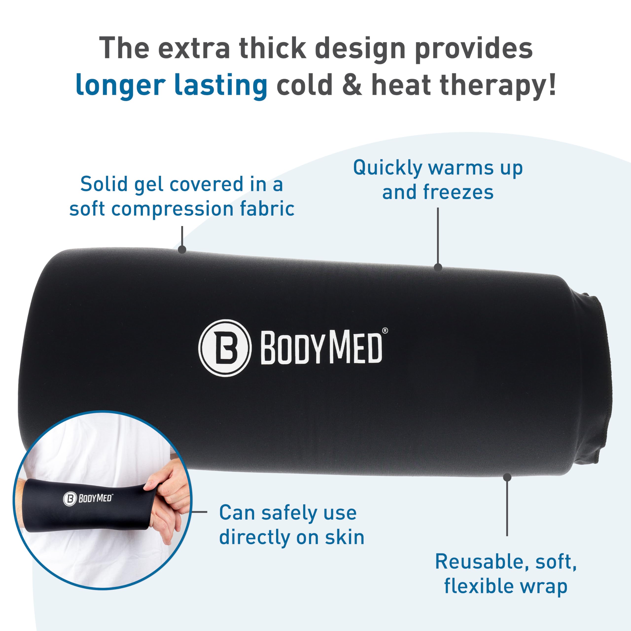 BodyMed 360° Hot & Cold Sleeve for Knee, Elbow, Ankle, Wrist Discomfort Relief – Flexible, Reusable Gel Ice Pack Compression Therapy for Sprains, Arthritis, Tendonitis - Small