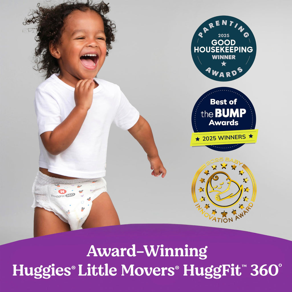 Huggies Size 7 Baby Diapers, Little Movers HuggFit 360° Baby Diapers with 360° Waistband, Size 7 (41+ lbs), 88 Count (2 Packs of 44), Packaging May Vary