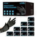UYKKE Nitrile Gloves Disposable Latex Rubber Cooking Black Gloves Nitrile Gloves XL Black Latex Glove Disposable Latex Cooking Rubber HEAVY DUTY 6 Mil Glove