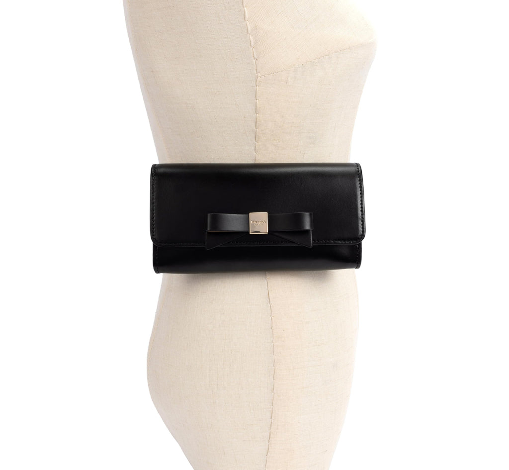 Kate Spade New York Women's Bow Belt Bag, Removable Zip Pouch for Hands-Free Carrying, Ideal for Travel