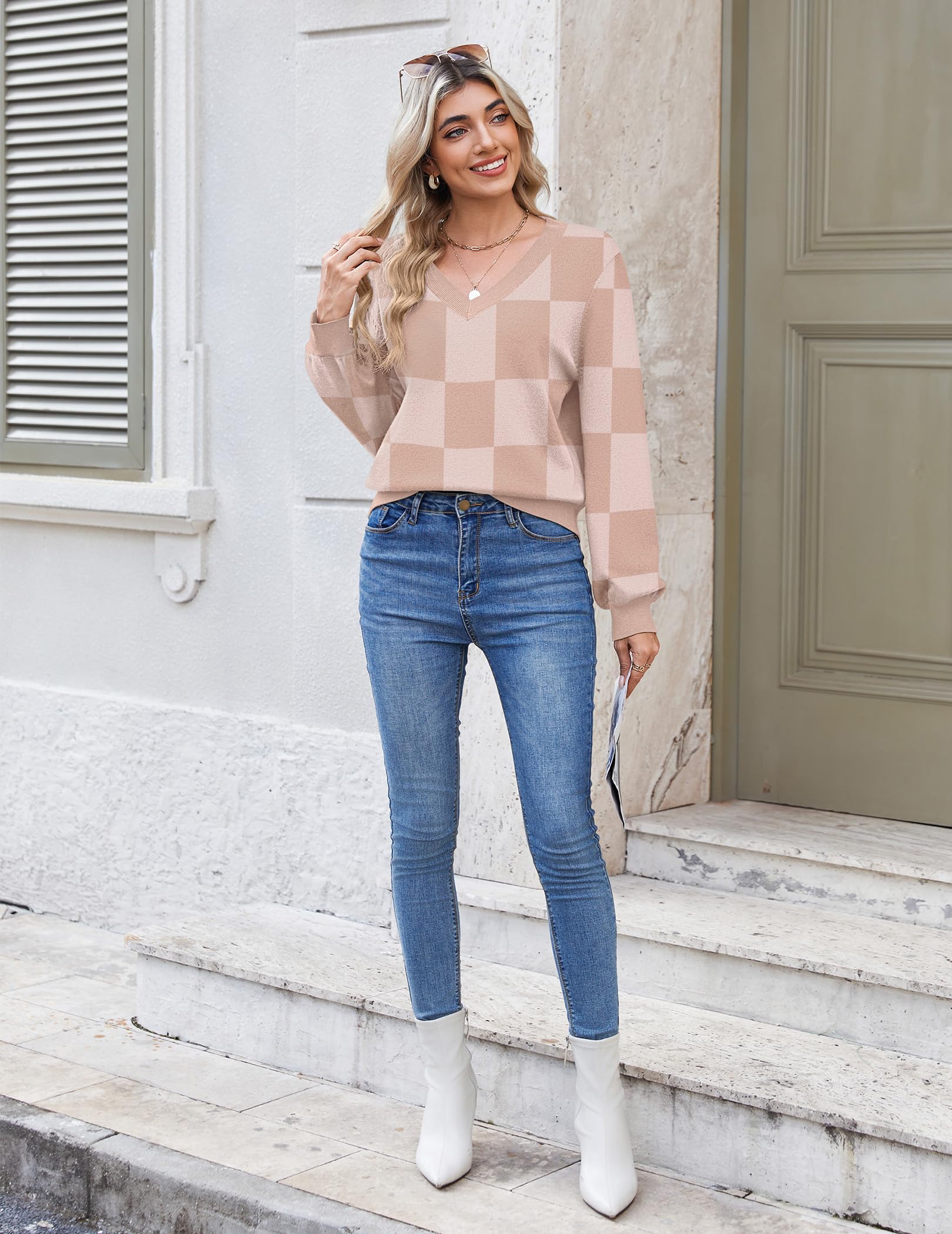 Zeagoo Fall Sweaters for Women Long Sleeve Lightweight V-Neck Soft Basic Knit Crop Top 2025 Trendy Outfits