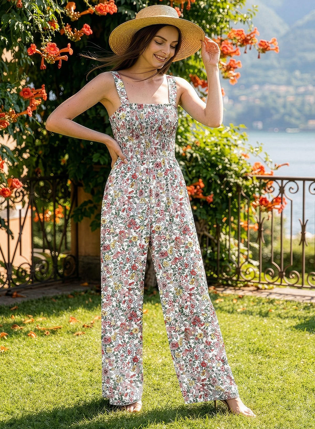 Dokotoo Loose Jumpsuits for Women Overalls Oversized Solid Color Wide Leg One Piece Sleeveless jumpsuit Long Pant Romper with Pockets 2026 Fashion Printed Light Pink Large