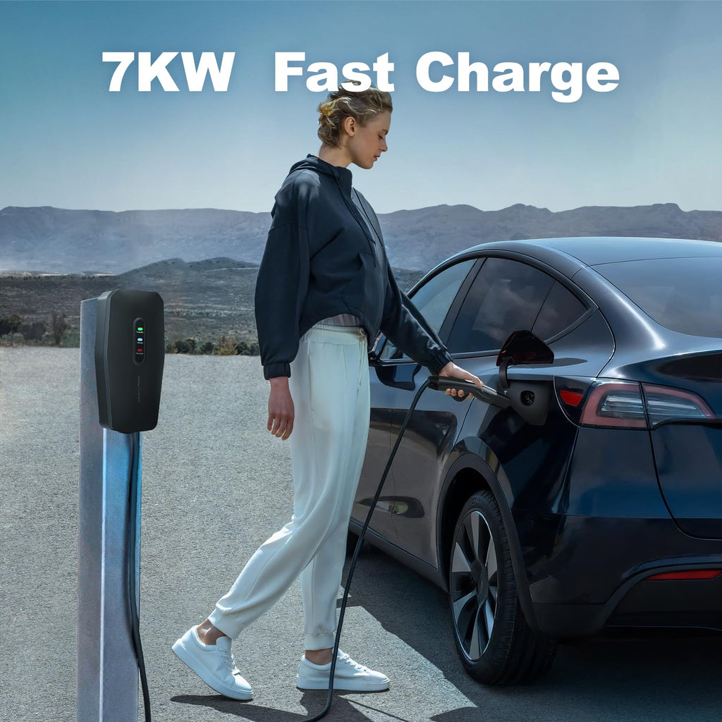 VDLPOWERVP Level 2 Tesla Charger 32Amp, 7KW Electric Vehicle Portable Charger with 20FT Cable, Home EV Charging Station for Tesla Models Y/X/3/S, 240V NEMA 14-50 Plug