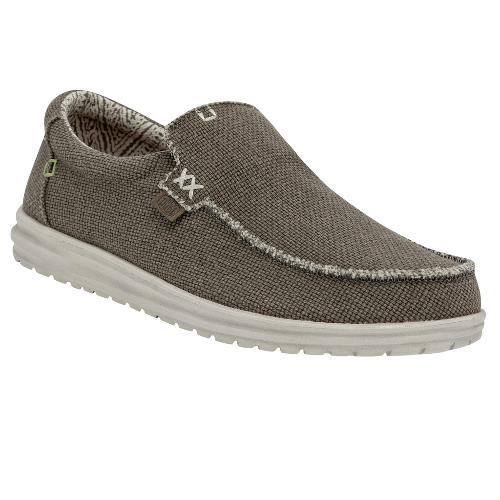 HEYDUDE Men's Mikka Braided Size 11| Men's Loafers | Men's Slip On Shoes | Comfortable & Light-Weight Brown