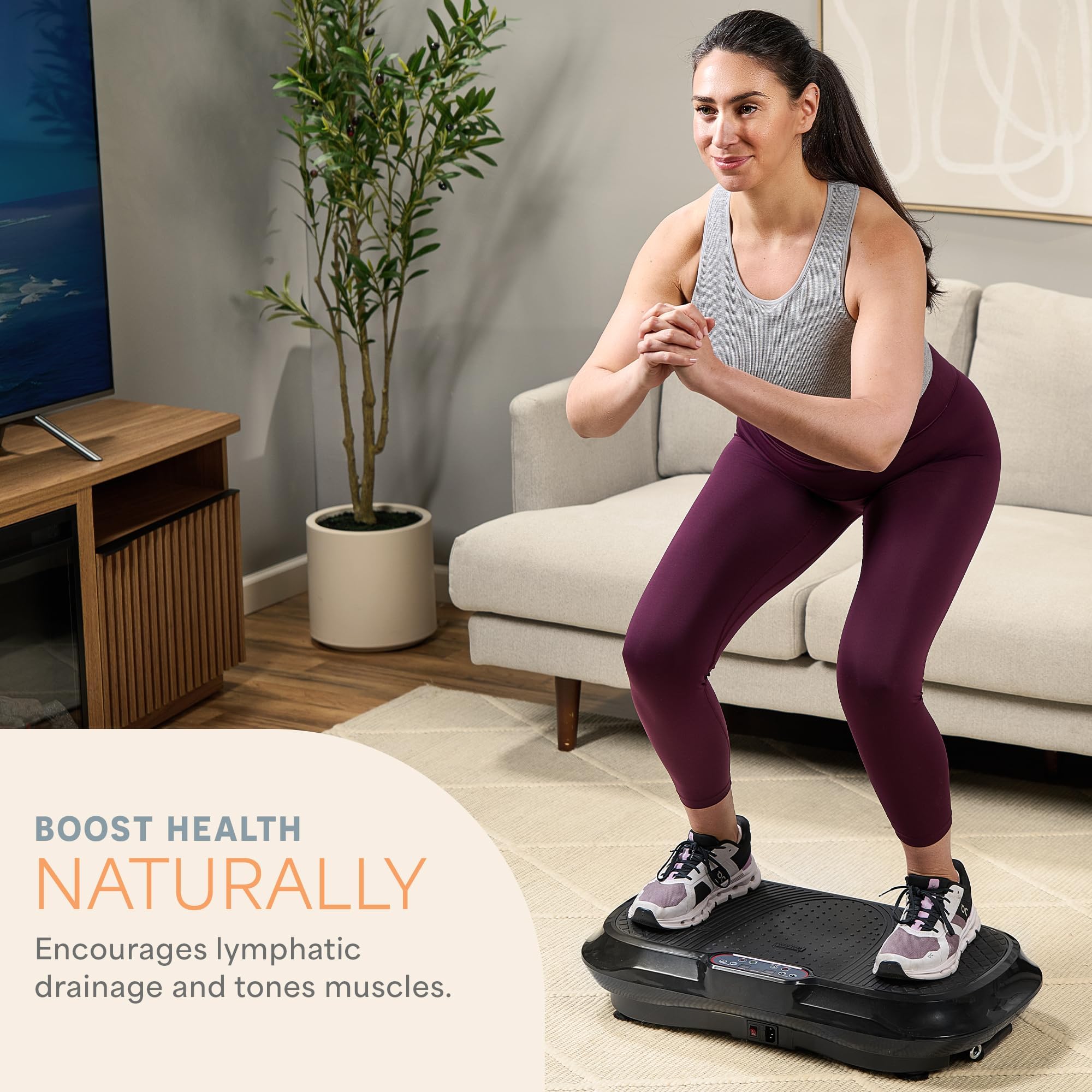 LifePro Vibration Plate Exercise Machine - Whole Body Workout Vibration Fitness Platform w/ Loop Bands - Home Training Equipment for Weight Loss & Toning (Black)