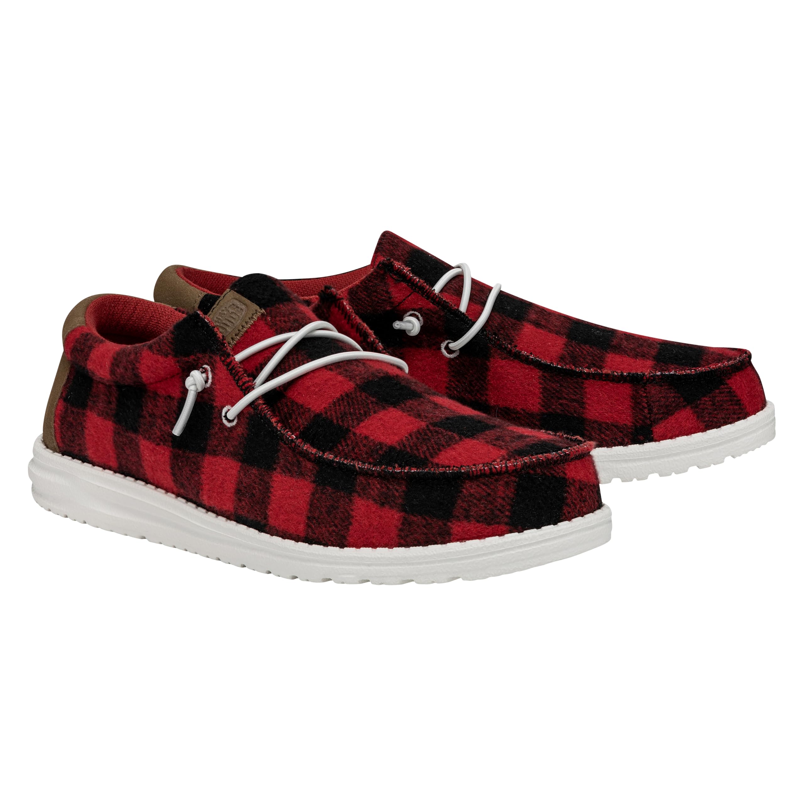 HEYDUDE Wally Buffalo Plaid Red Size 11 | Men’s Shoes | Men's Slip-on Loafers | Comfortable & Light-Weight
