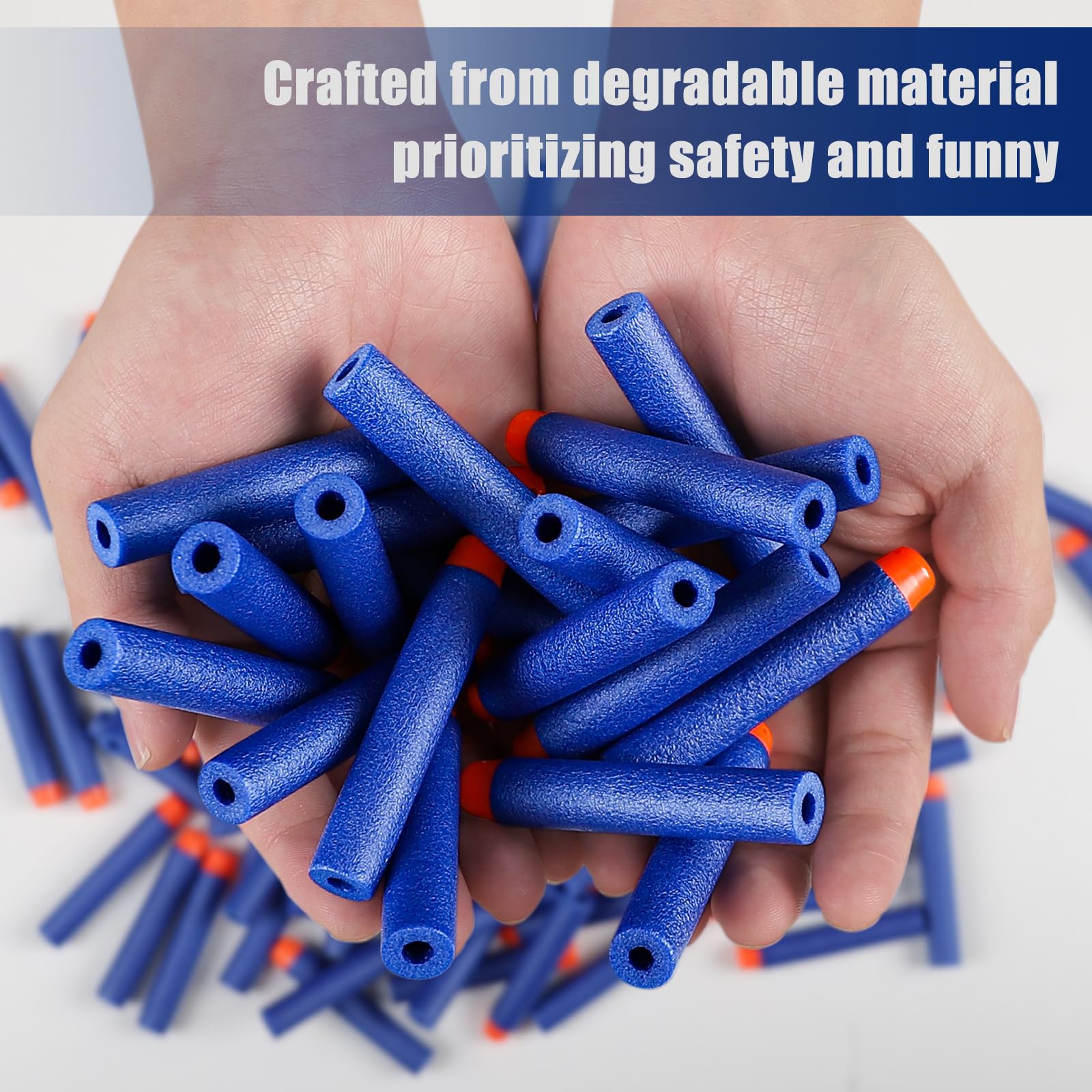 Pokiiulk Refill Darts 150 Pcs Bullets Ammo - Compatible with Nerf Guns N-Strike Elite Series - Refill Darts Premium Foam Bullets Pack for Boys Party Favors(Blue)