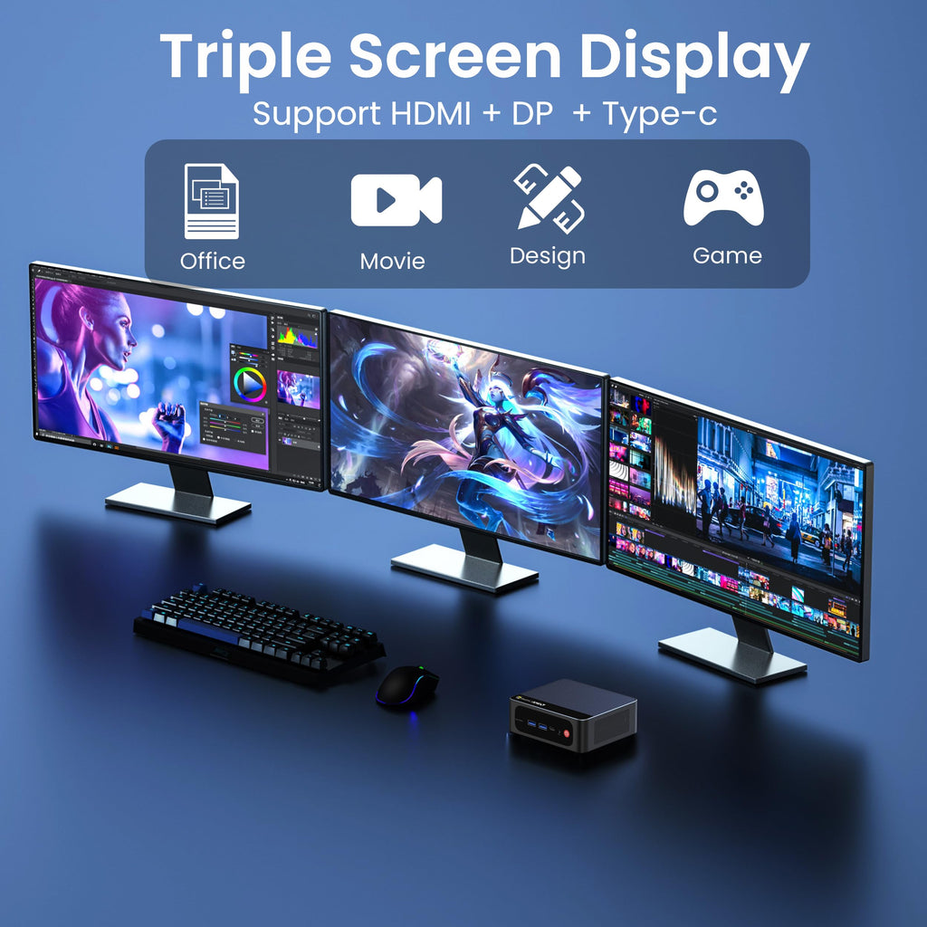 Beelink Mini PC AMD Ryzen 7 6800U Up to 4.7GHz 8C/16T, 24GB LPDDR5 RAM 500GB M.2 SSD, SER5 MAX Mini Computer Support 2.5GLAN/4K Triple Screen Display(HDMI+DP+Type-C)/WiFi6/BT5.4/Home/Office