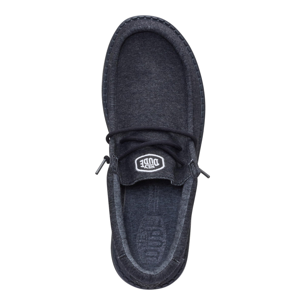 HEYDUDE Wally Stretch Jersey Black Size 10, Men’s Shoes, Men's Slip-on Loafers, Comfortable & Light-Weight