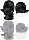 YMYDYFC Toddler Mittens Baby Waterproof Gloves Toddler Snow Gloves Kids Winter Mitten For Boy Girl Kids Ski Mitten Black Dinosaur & Gray Dinosaur M(2-4 Years)