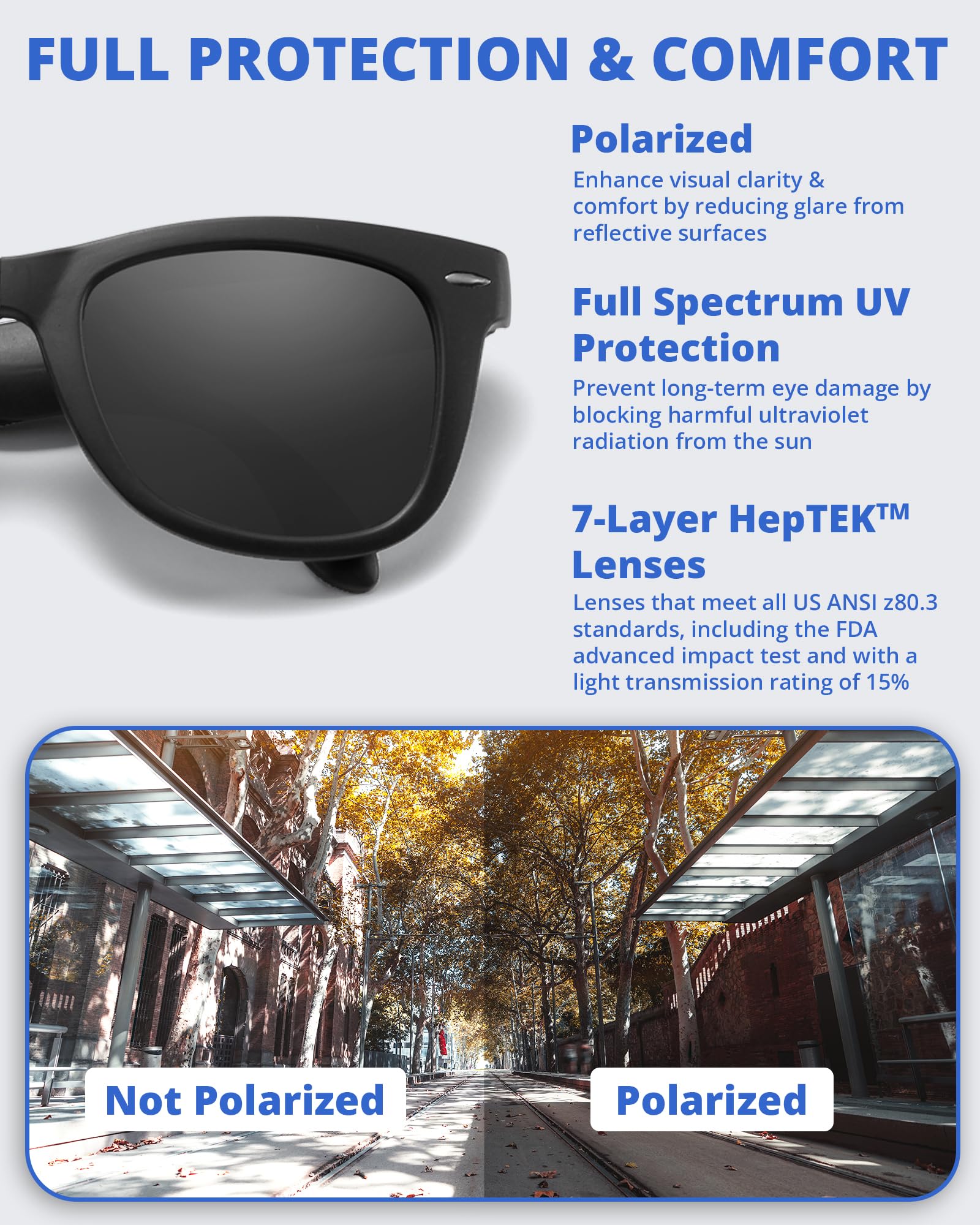 Foldies Classic Folding Sunglasses Polarized, UV400, UVA, UVB Protection for Men Women, Folding Sunglasses Leather Case