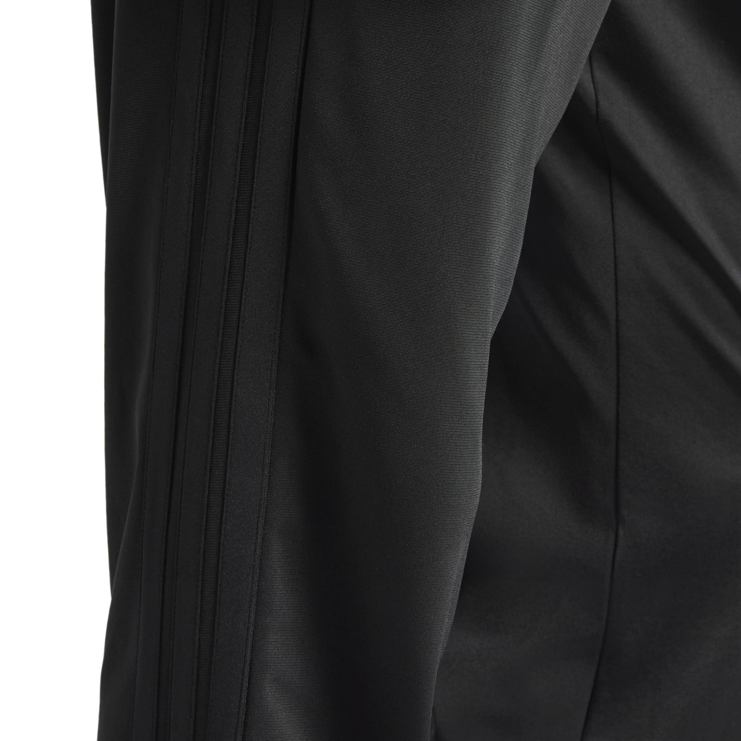 Adidas Mens 3-Stripes Tricot Regular Fit Open Hem Sportswear Track Pants, Black/Black, Large
