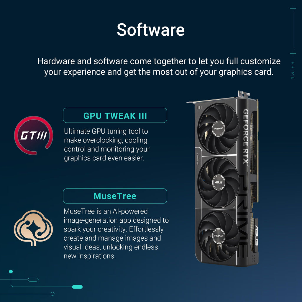 ASUS The SFF-Ready Prime GeForce RTX™ 5070 Graphics Card, NVIDIA (PCIe® 5.0, 12GB GDDR7, HDMI®/DP 2.1, 2.5-Slot, Axial-tech Fans, Dual BIOS)