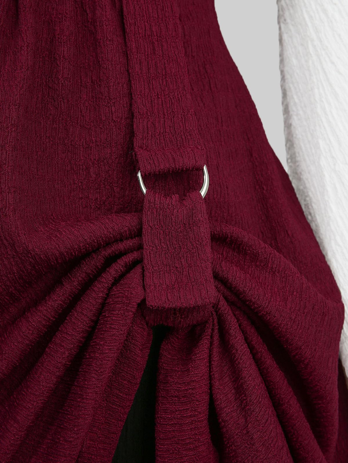 ROSE GAL Plus Size Women Renaissance Ren Faire Costume Off Shoulder Colorblock Textured Long Bell Sleeve Layered Maxi Medieval Dress(Red/L)