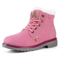 Mishansha Boy's Girl's Winter Snow Boots Waterproof Kids Hiking Boots Cold Weather Outdoor Fur Lined Warm Walking Boot Shoes Watermelon Red 11 Little Kid
